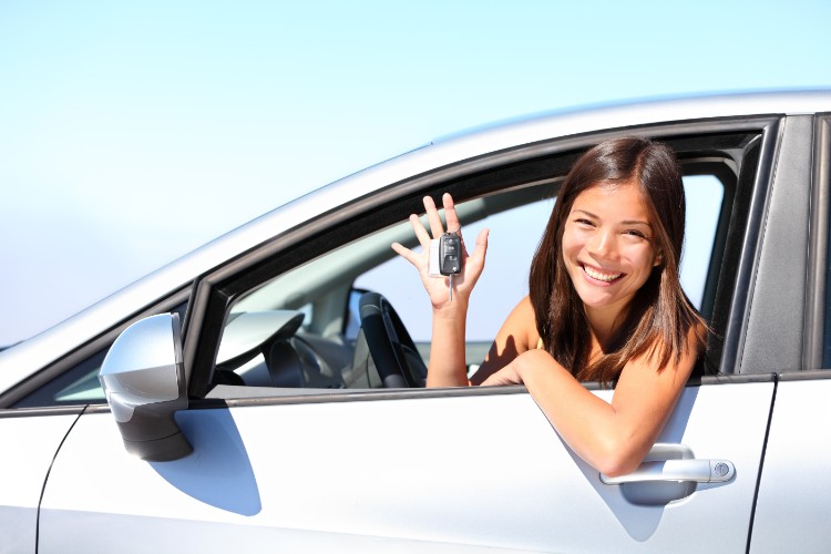 girl in car